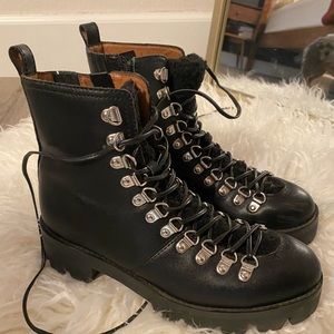 Jeffrey Campbell black lace up combat boot